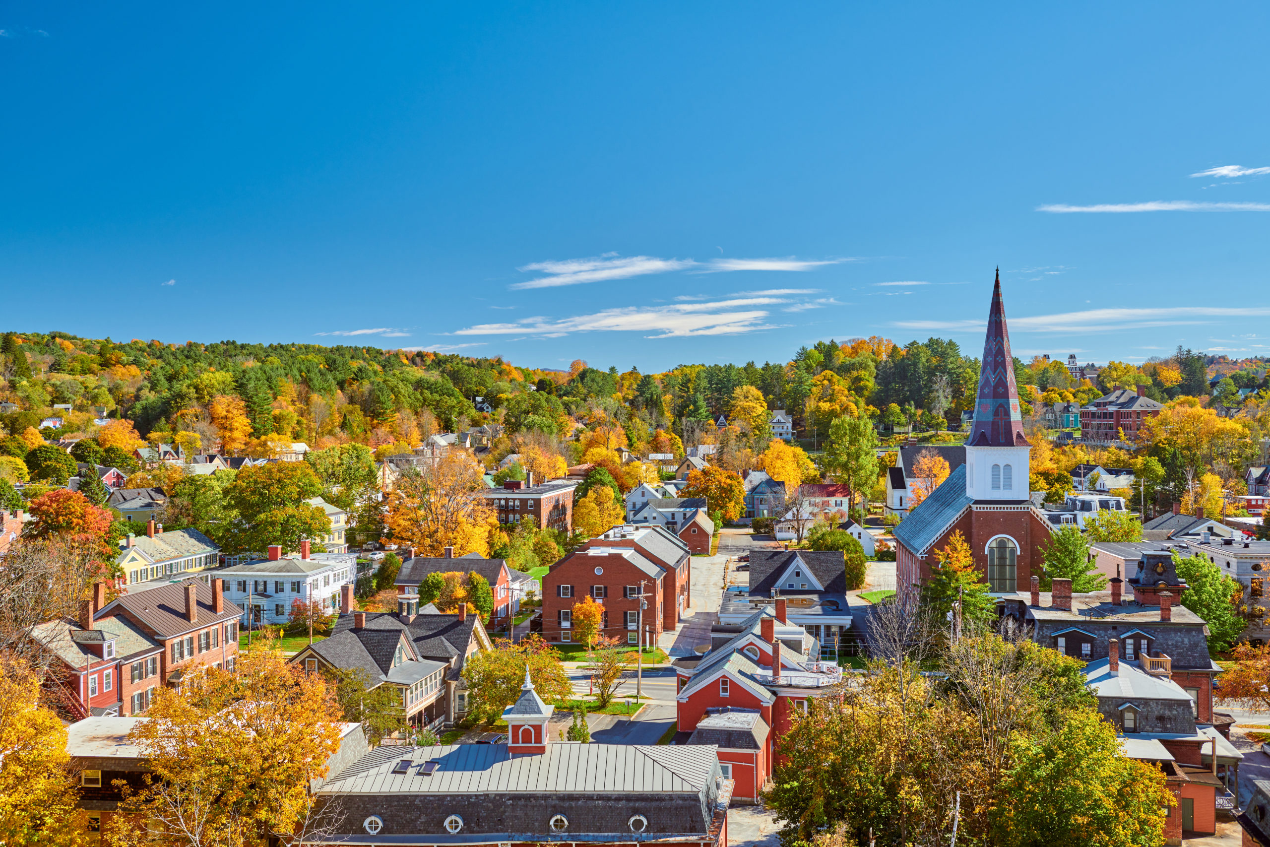 small town in early fall